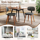 Chenille Fabric Upholstered Wooden Kitchen Chairs Set of 2