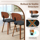 Chenille Fabric Upholstered Wooden Kitchen Chairs Set of 2