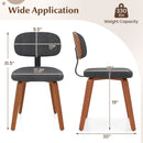 Chenille Fabric Upholstered Wooden Kitchen Chairs Set of 2