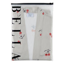 Cherries Ruffled Satin Shortie Robe - Mon Cheri Red and Ivory Wrap Belted Robe [Sizes S/MD - L/XL]