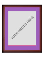 Frame Kit - Cherry Wood Frame | Purple Matting | Pink Trim