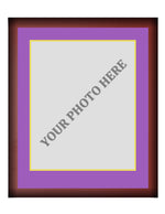 Frame Kit - Cherry Wood Frame | Purple Matting | Yellow Trim