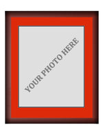 Frame Kit - Cherry Wood Frame | Red Matting | Dark Blue Trim