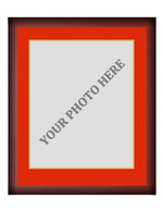 Frame Kit - Cherry Wood Frame | Red Matting | Gold Trim