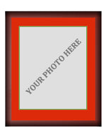 Frame Kit - Cherry Wood Frame | Red Matting | Green Trim
