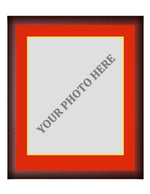Frame Kit - Cherry Wood Frame | Red Matting | Yellow Trim