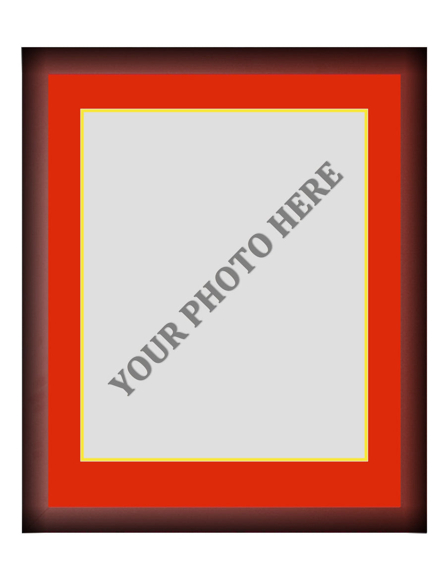 Frame Kit - Cherry Wood Frame | Red Matting | Yellow Trim