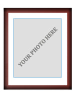 Frame Kit - Cherry Wood Frame | White Matting | Light Blue Trim