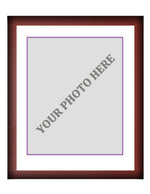 Frame Kit - Cherry Wood Frame | White Matting | Purple Trim