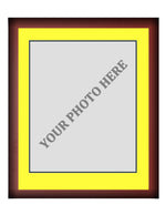 Frame Kit - Cherry Wood Frame | Yellow Matting | Dark Blue Trim