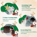 Christmas Cat Tree for Indoor Cats 48.5 inch Cute Cat Tower with 2 Large Condos Scratching Post-Green