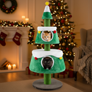 Christmas Cat Tree for Indoor Cats Cute Holiday Cat Tower with 2 Condos-Green