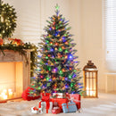 5 Feet Artificial Xmas Tree Hinged with 11 Lighting Modes and Remote Control