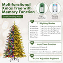 5 Feet Artificial Xmas Tree Hinged with 11 Lighting Modes and Remote Control
