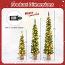 Pre-Lit Artificial Christmas Tree Set of 3 with LED Lights