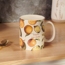 Citra Ass Down Mug in Citrus Vintage Design | Stoneware Coffee Tea Cup | 20 oz
