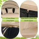 Round Patio Daybed with Retractable Canopy and Cushions