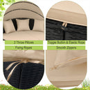 Round Patio Daybed with Retractable Canopy and Cushions