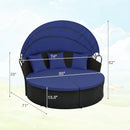Round Patio Daybed with Retractable Canopy and Cushions