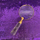 Clear Handle Magnifying Glass | Handheld Decorative Magnifier | 9"x 4"