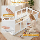 Clear Plastic Dog Playpen with Door - 8 Panel