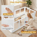 Clear Plastic Dog Playpen with Door - 8 Panel