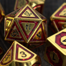 Cleric's Domain Red & Gold Metal Dice Set