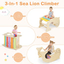 7-in-1 Indoor Climbing Toys for Toddlers with Reversible Ramp