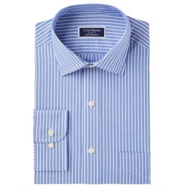 club room white dress shirt Club Room Men's Slim-Fit Pinpoint Solid Dress Shirt White Size 16x34-35