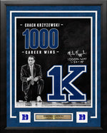 Mike Krzyzewski Duke Blue Devils Autographed 16x20 College Basketball Photo with 1000th Win Inscription