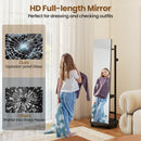 Coat Rack with Full Length Mirror Freestanding Coat Tree with 3 Hooks