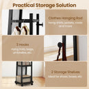 Coat Rack with Full Length Mirror Freestanding Coat Tree with 3 Hooks