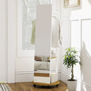Coat Rack with Full Length Mirror Freestanding Coat Tree with 3 Hooks