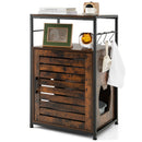 Cat Litter Box Enclosure with Louvered Door and 3-Tier Shelf
