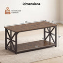 Coffee Table 2-Tier Center Table with Storage Shelf