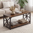 Coffee Table 2-Tier Center Table with Storage Shelf