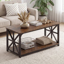 Coffee Table 2-Tier Center Table with Storage Shelf