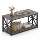 Coffee Table 2-Tier Center Table with Storage Shelf