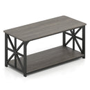 Coffee Table 2-Tier Center Table with Storage Shelf