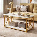 Coffee Table 2-Tier Center Table with Storage Shelf