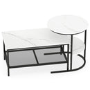Coffee Table 2-Tier Rectangle Coffee Table and Side End Table with Storage Shelves