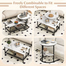 Coffee Table 2-Tier Rectangle Coffee Table and Side End Table with Storage Shelves