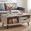 Coffee Table with Storage Rustic Rectangle Center Table