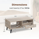 Coffee Table with Storage Rustic Rectangle Center Table