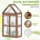 Cold Frame Mini Wooden Greenhouse for Vegetable and Flower-Brown