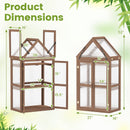 Cold Frame Mini Wooden Greenhouse for Vegetable and Flower-Brown