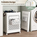 Collapsible Laundry Basket 20 Gallon Plastic Storage Bin-White