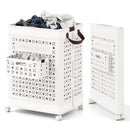 Collapsible Laundry Basket 20 Gallon Plastic Storage Bin-White