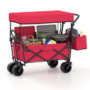 Collapsible Wagon with Removable Canopy and Detachable Storage Bag