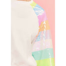 Color Block Sequin Sleeves French Terry Top [Available in SM-L]